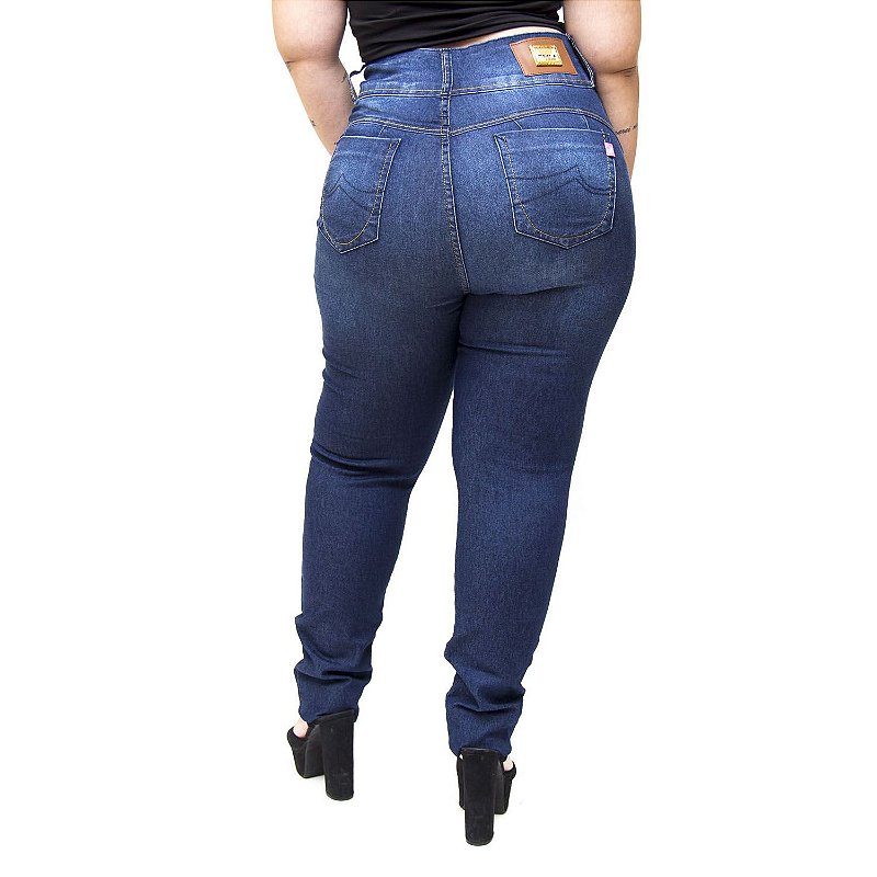 Calça Jeans Meitrix Plus Size Skinny Valmira Azul