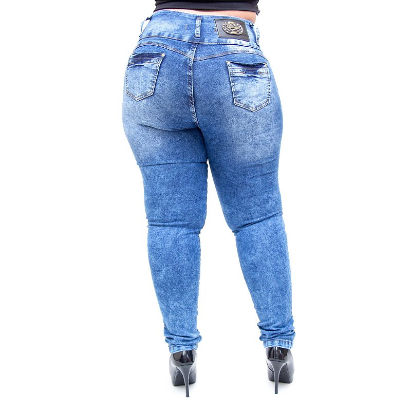 Calça Jeans Thomix Plus Size Skinny Lucelma Azul