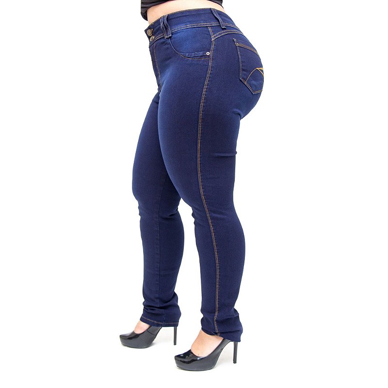 Calça Jeans Wesen Plus Size Skinny Eleonora Azul