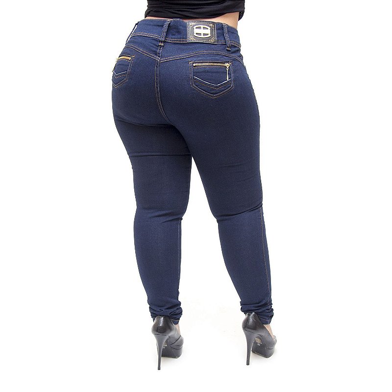 Calça Jeans Credencial Plus Size Skinny Janayne Azul