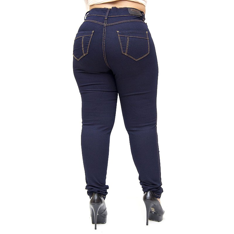 Calça Jeans Credencial Plus Size Skinny Walkyria Azul
