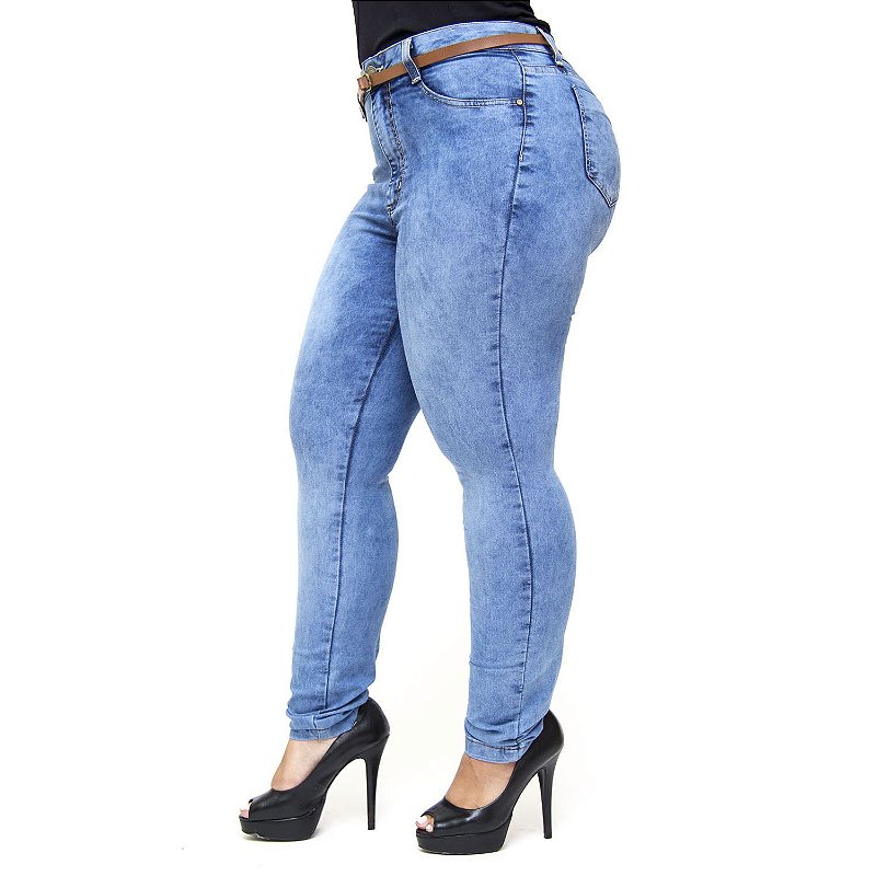 Calça Jeans Cambos Plus Size Skinny Joseneida Azul