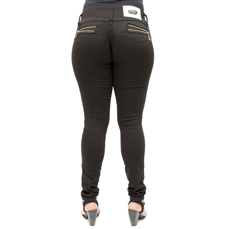 Calça Jeans Hevox Modelo Legging Levanta Bumbum Preta