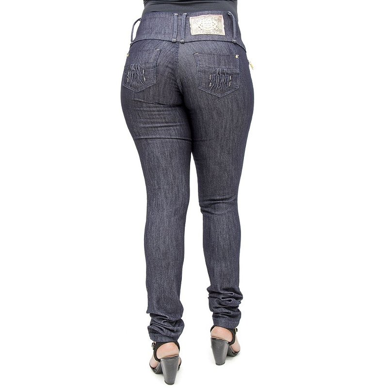 Calça Jeans Feminina Darlook Azul Escura com Elastano