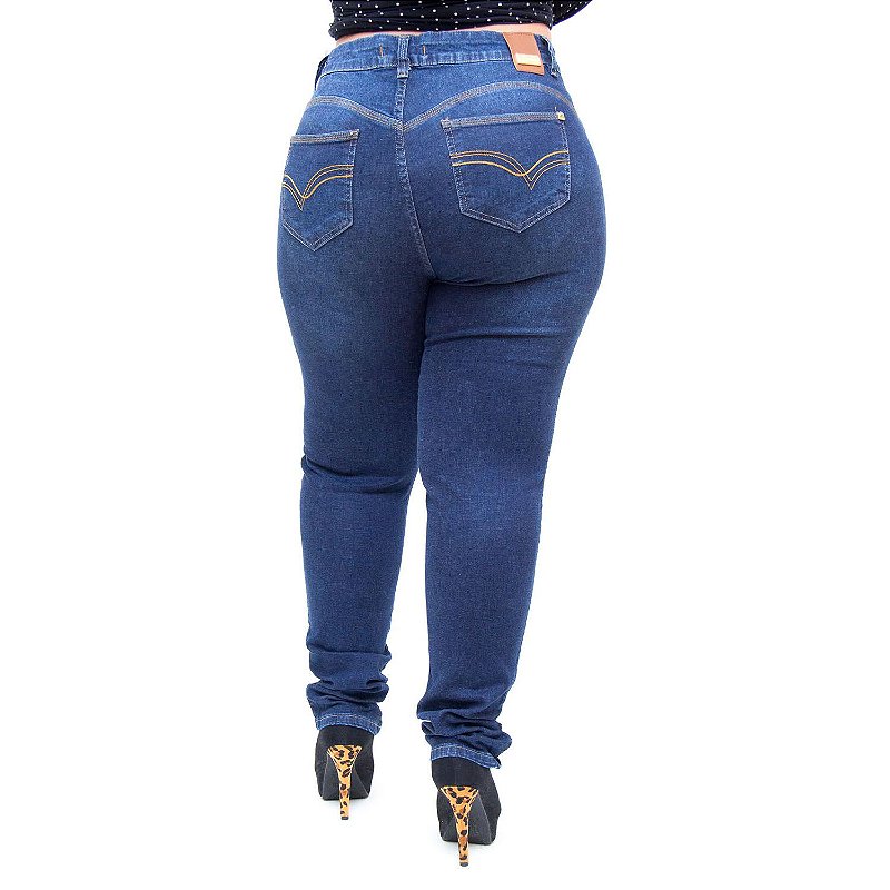 Calça Jeans Bokker Plus Size Skinny Cristhina Azul