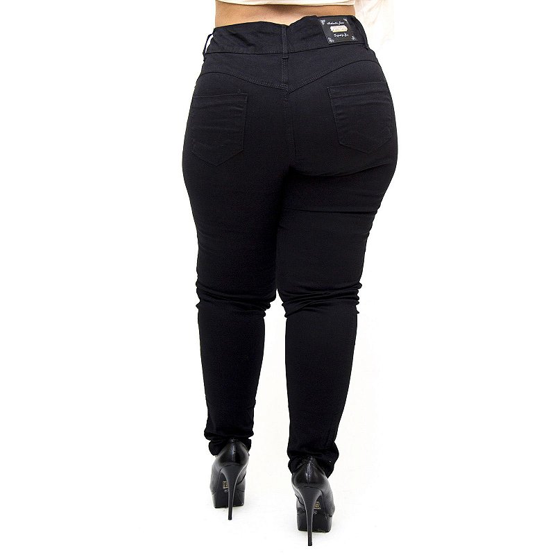 Calça Jeans Credencial Plus Size Skinny Danelise Preta