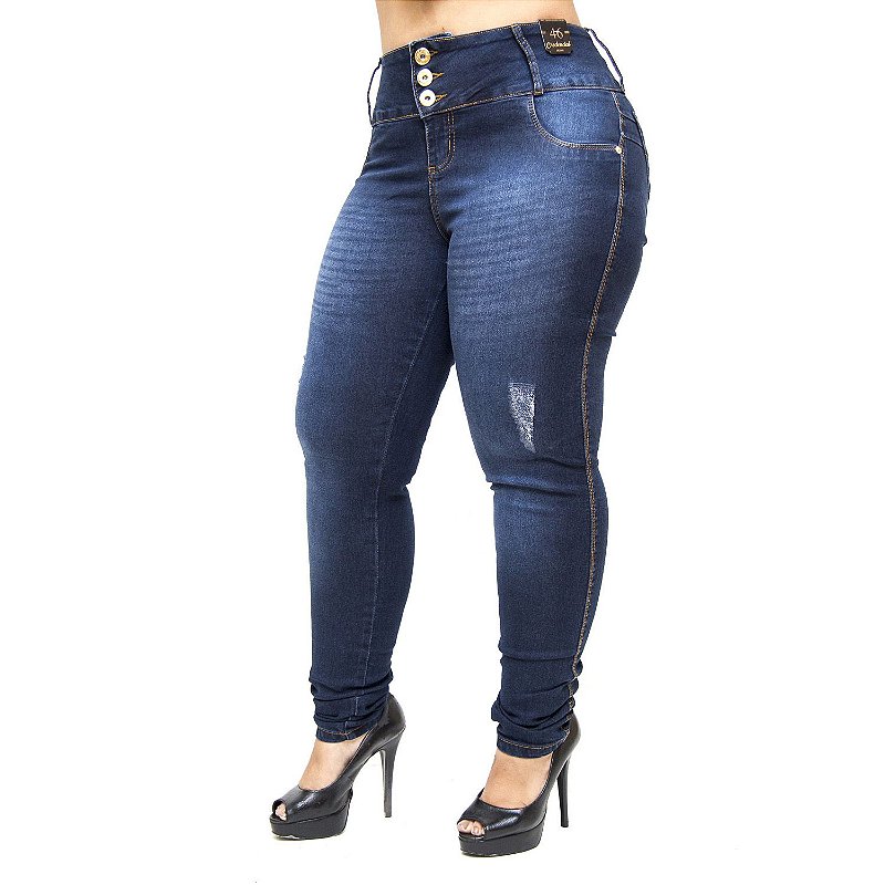 Calça Jeans Credencial Plus Size Skinny Tayara Azul