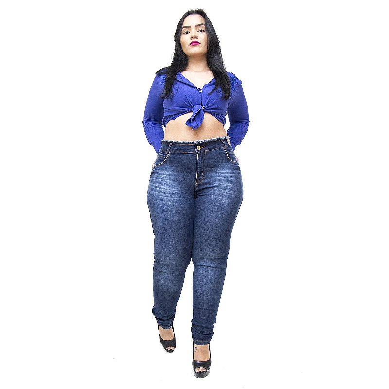 Calça Jeans Credencial Plus Size Skinny Dyenifer Azul