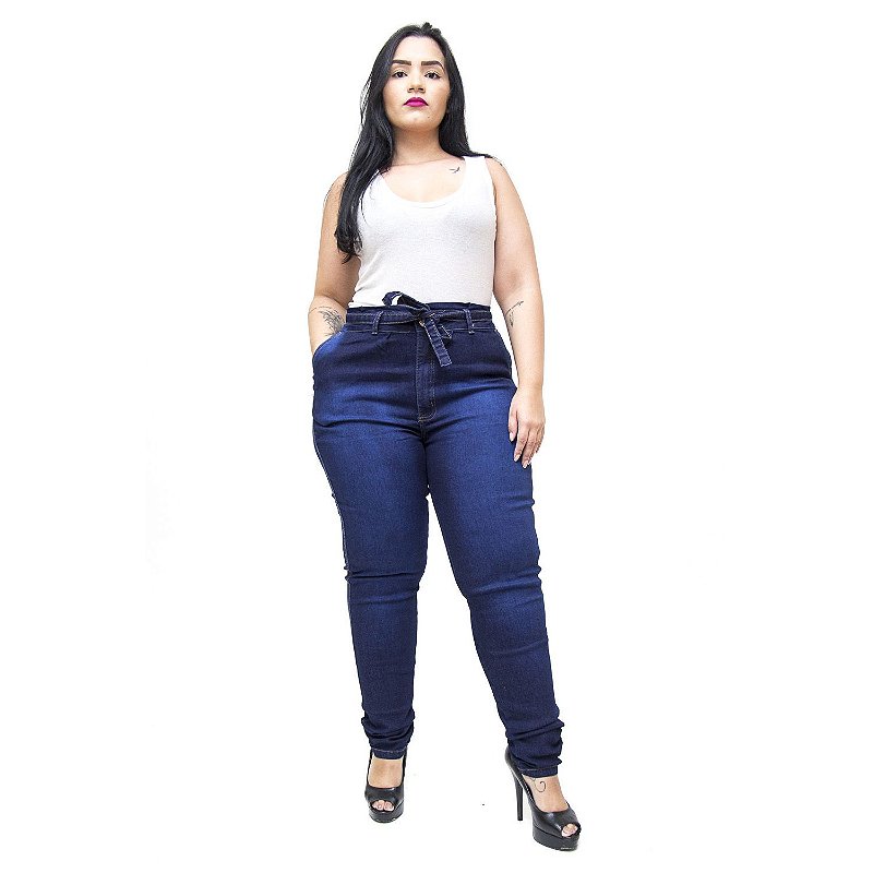 Calça Jeans Feminina Latitude Plus Size Skinny Lahryssa Azul