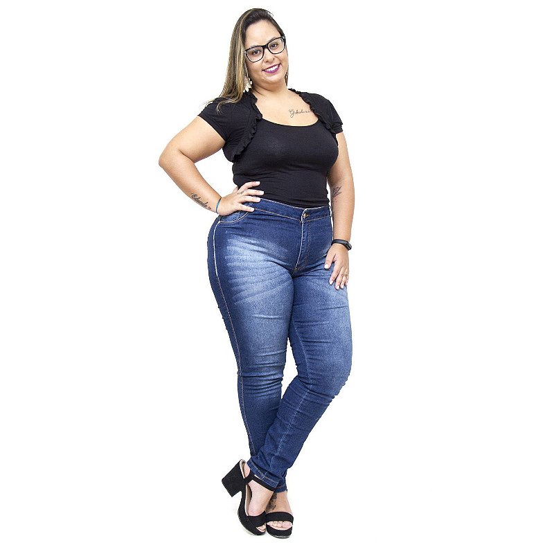 Calça Jeans Credencial Plus Size Skinny Gerineide Azul