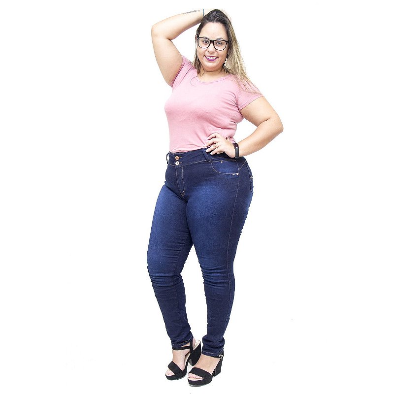 Calça Jeans Credencial Plus Size Skinny Edineuza Azul