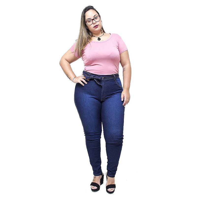 Calça Jeans Latitude Plus Size Clochard Erielma Azul