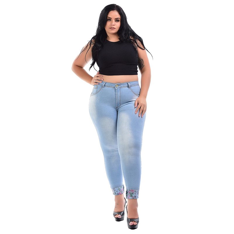 Calça Jeans Latitude Plus Size Skinny Ederlania Azul