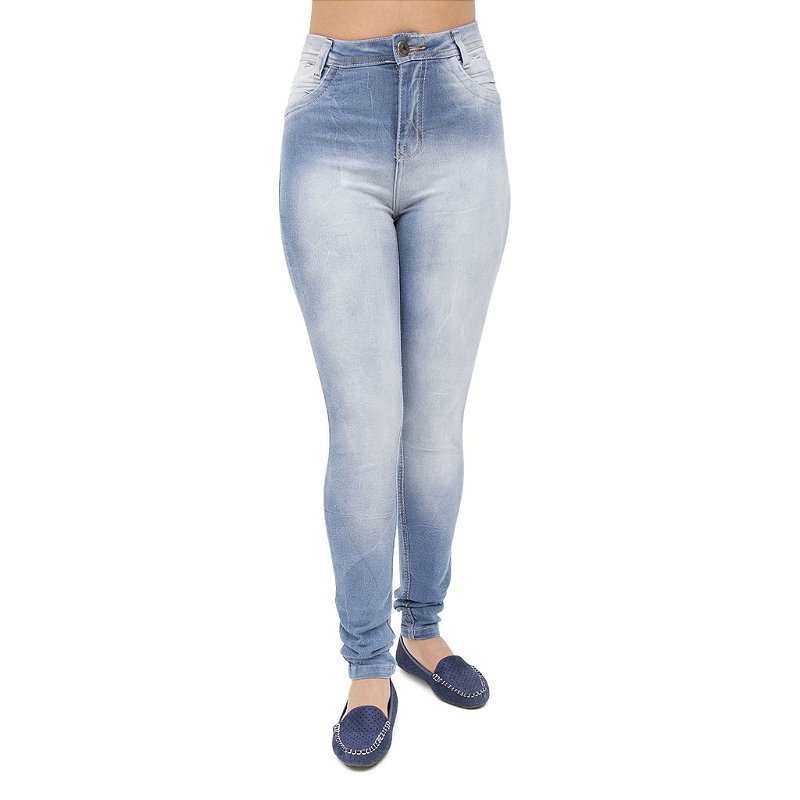 Calça Jeans Feminina S Planeta Hot Pant com Cintura Alta Levanta Bumbum