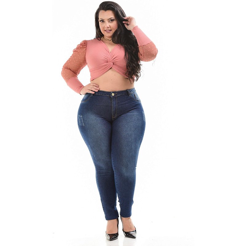 Calça Jeans Helix Plus Size Skinny Larah Azul