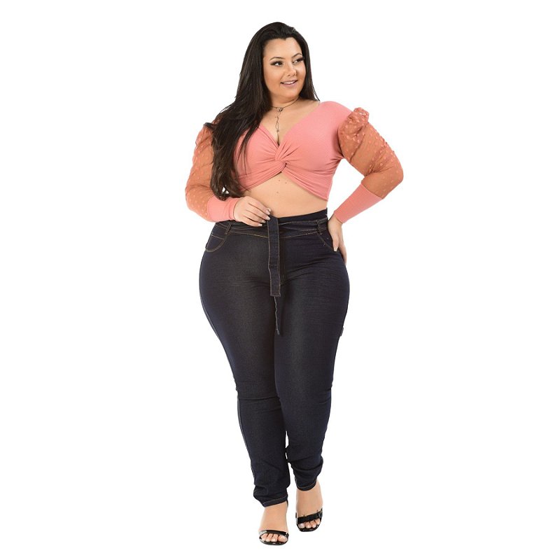 Calça Jeans Credencial Plus Size Clochard Edinelia Azul