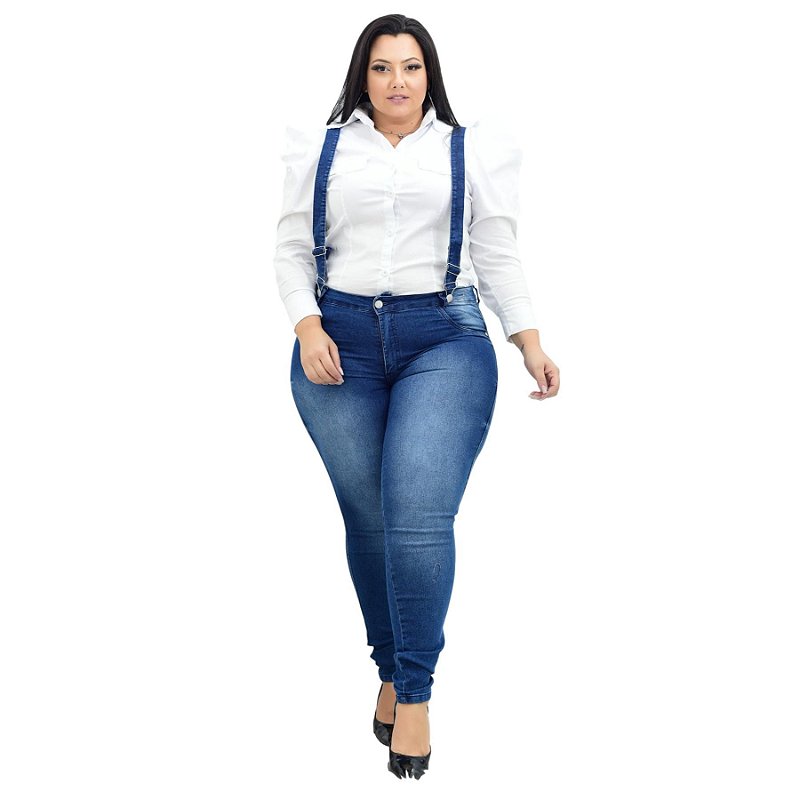 Calça Jeans Credencial Plus Size Skinny Cleidionice Azul