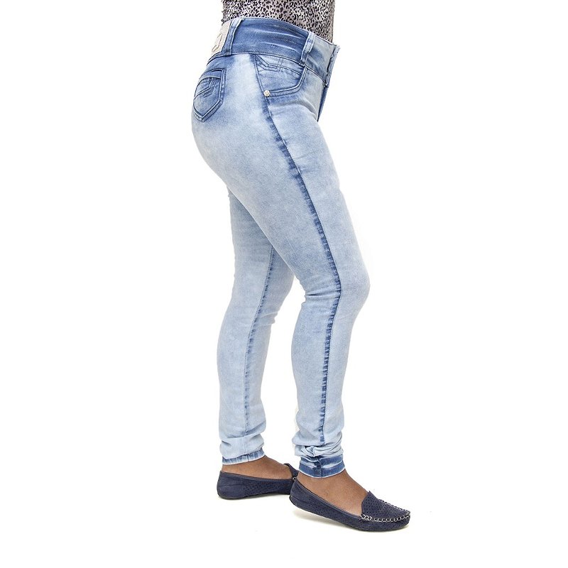 Calça Jeans Feminina Legging Credencial Marmorizada com Elastano