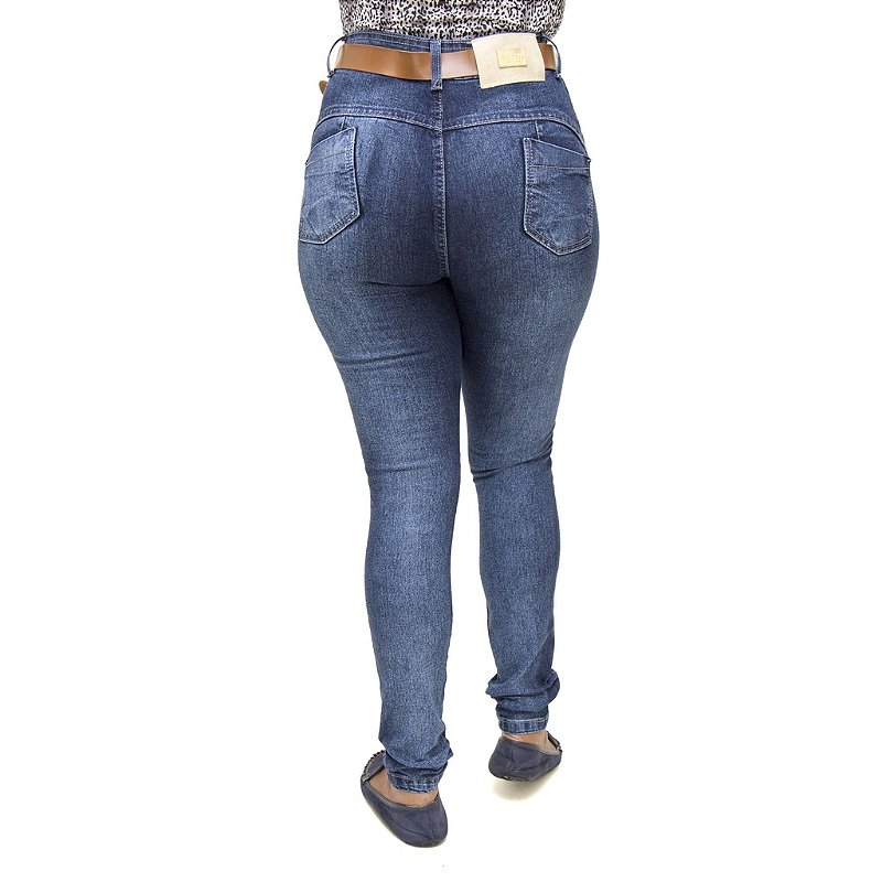 Calça Jeans Feminina Meitrix Azul Hot Pants Cintura Alta