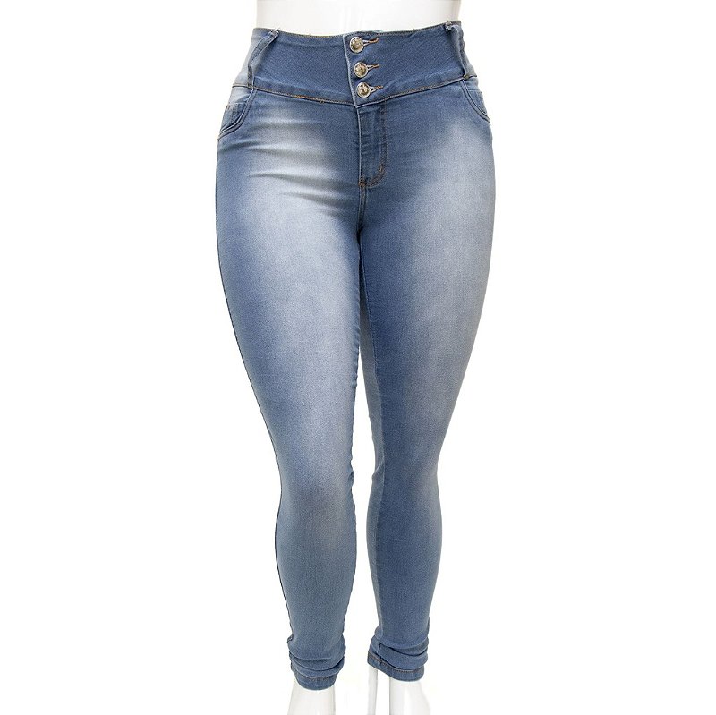 Calça Jeans Feminina Legging  Credencial Plus Size Clara com Cintura Alta