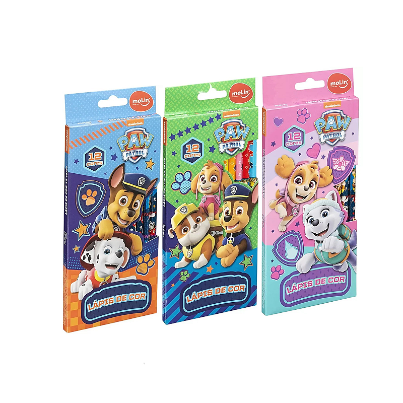 Lápis de Cor Patrulha Canina 12 Cores Molin