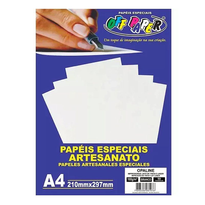 Papel Especial Artesanato Casca de Ovo A4 Opaline 180g Off Paper 50 Folhas