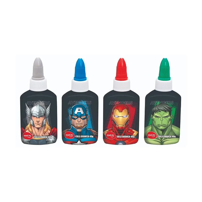 Cola Branca Escolar Marvel Avengers 40g MoLin