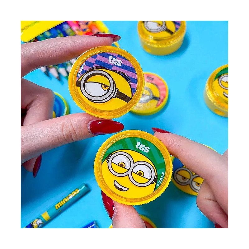 Apontador com Deposito Minions Tris - 1 Unidade