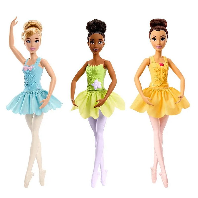 Boneca Barbie Doll Bailarina Disney Princesas Conto de Fadas - Sortidos