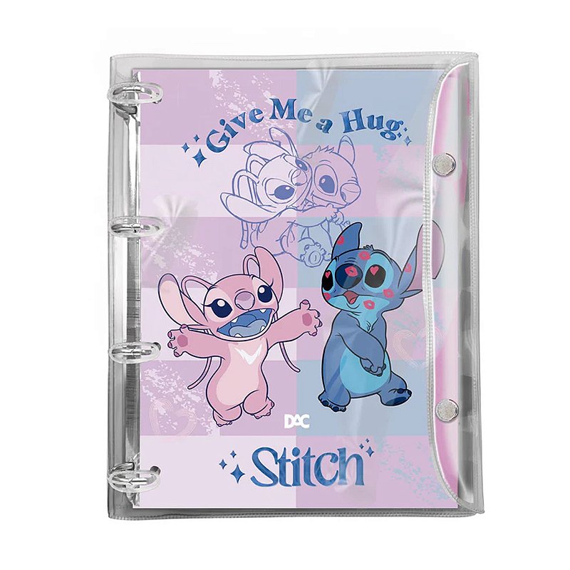 Fichário Escolar Argolado Lilo & Stitch Angel Universitário Dac