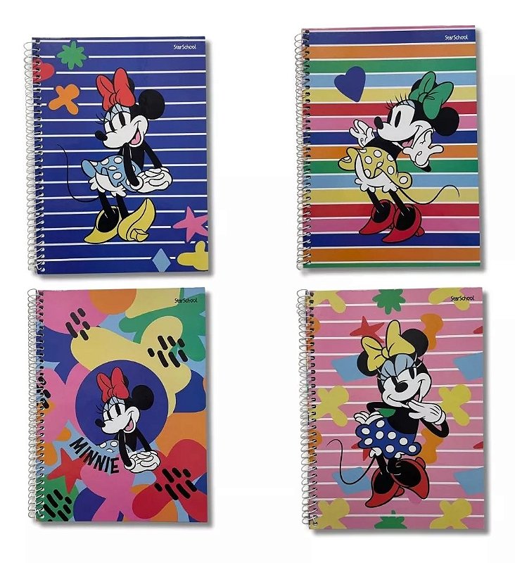 Cadernos StarSchool Minnie Mouse Disney 80 Fls Espiral Sortida