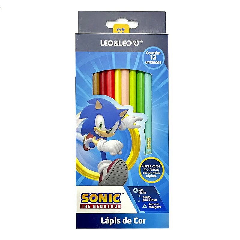 Lapis de Cor Sonic the Hedgehog 12 Cores Leo&Leo