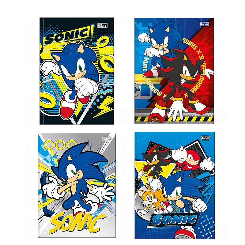 Caderno Brochura Sonic Capa Dura 80 Folhas Tilibra