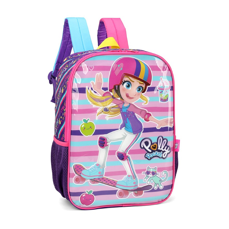 Mochila de Costa Escolar Polly Pocket Infantil Feminina