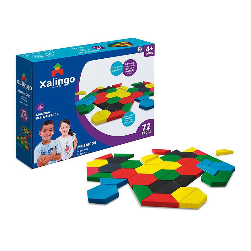Jogo Educativo Didático Xalingo Mosaicos 72 Peças