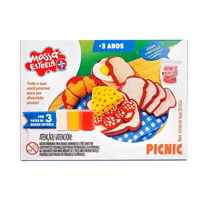 Kit Massinha Picnic Massa Estrela 3 Potes