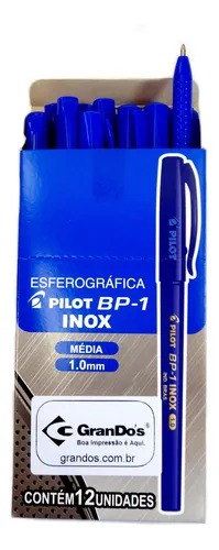 Caixa de Caneta Esferográfica Pilot Bp-1 Azul 1.0 C/12 Unds