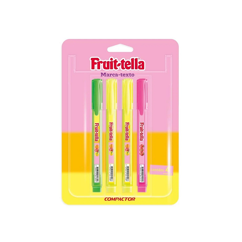 Kit 4 Marca Texto Fruit-Tella Compactor
