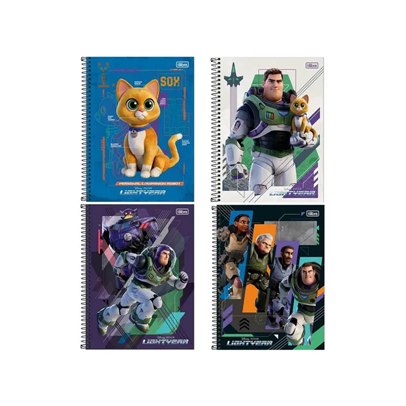 Caderno Tilibra Lightyear C/adesivo 80 Folhas Espiral