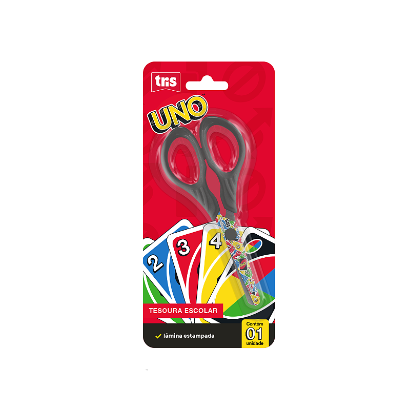 Tesoura Escolar Infantil Jogo Uno 13cm Tris