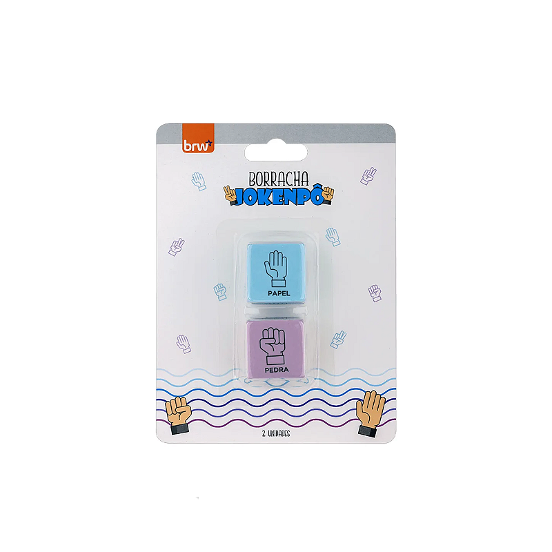 Borracha Escolar Jokenpô 2 Unidades Brw