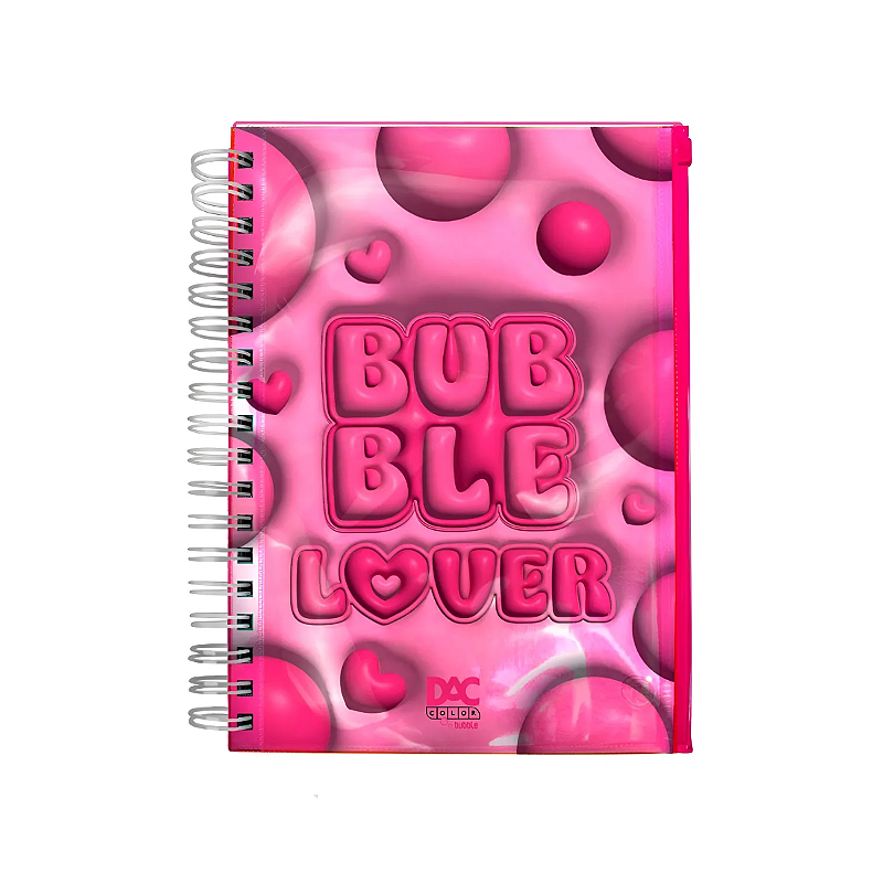Caderno Smart Universitário Bubble Love Pink 10 Mat Removível 90g