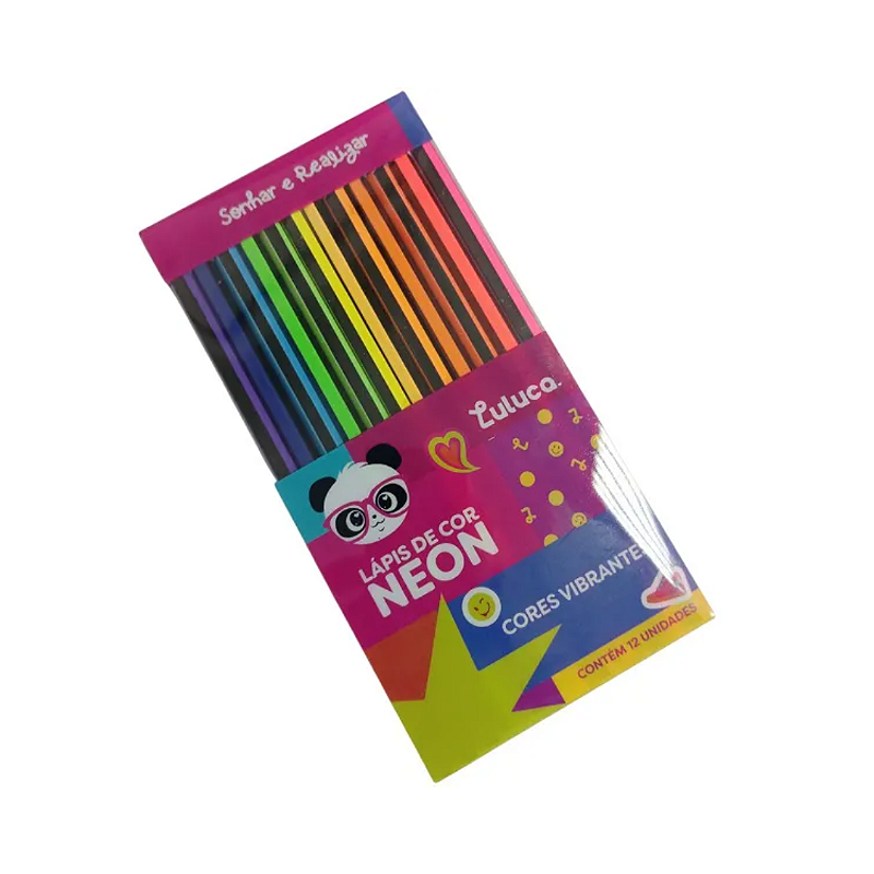 Lápis de Cor Neon 12 Cores Luluca Skypaper