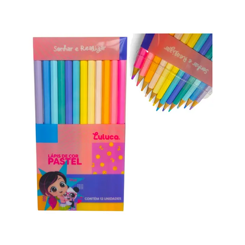 Lapis de Cor Pastel Luluca Skypaper 12 cores