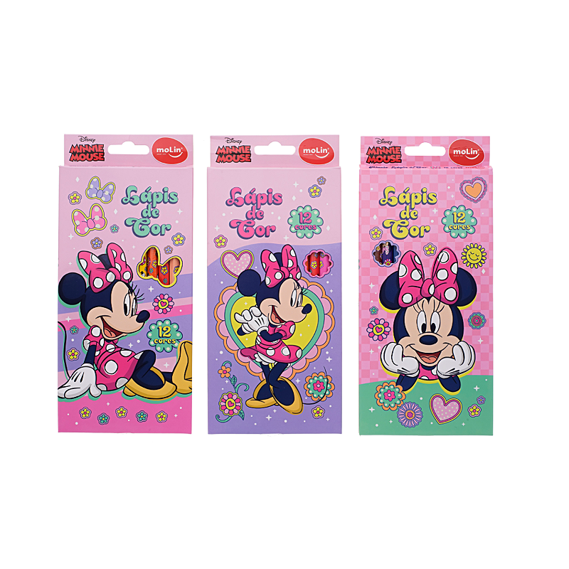 Lápis de Cor Minnie Mouse 12 Cores MoLin