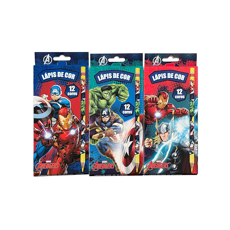 Lápis de Cor Marvel Avengers 12 Cores MoLin