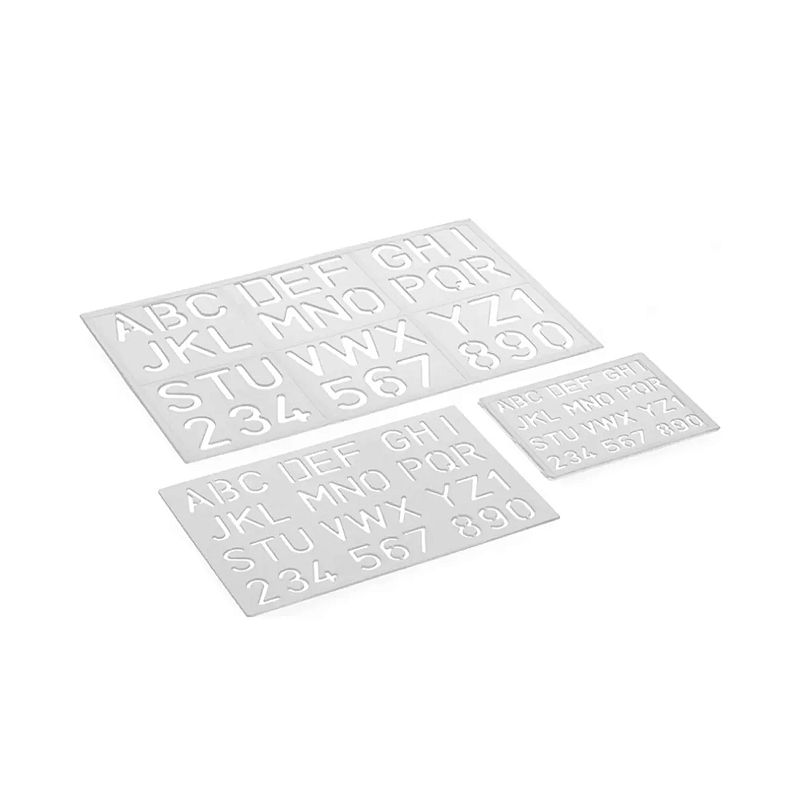 Kit 3 Réguas Normógrafo Cristal Alfabeto e Números Acrílica Maxcril