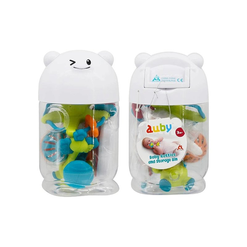 Kit 5 Brinquedos Para Bebe Chocalhos 3 Meses + Auby Infantil
