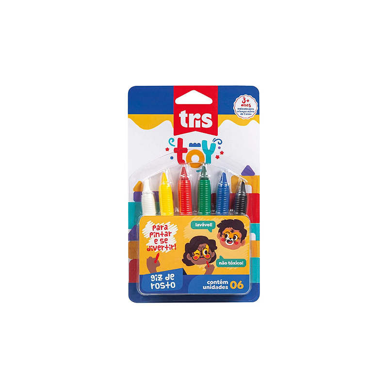 Giz de Rosto Lavável Toy 6 Unidades Tris