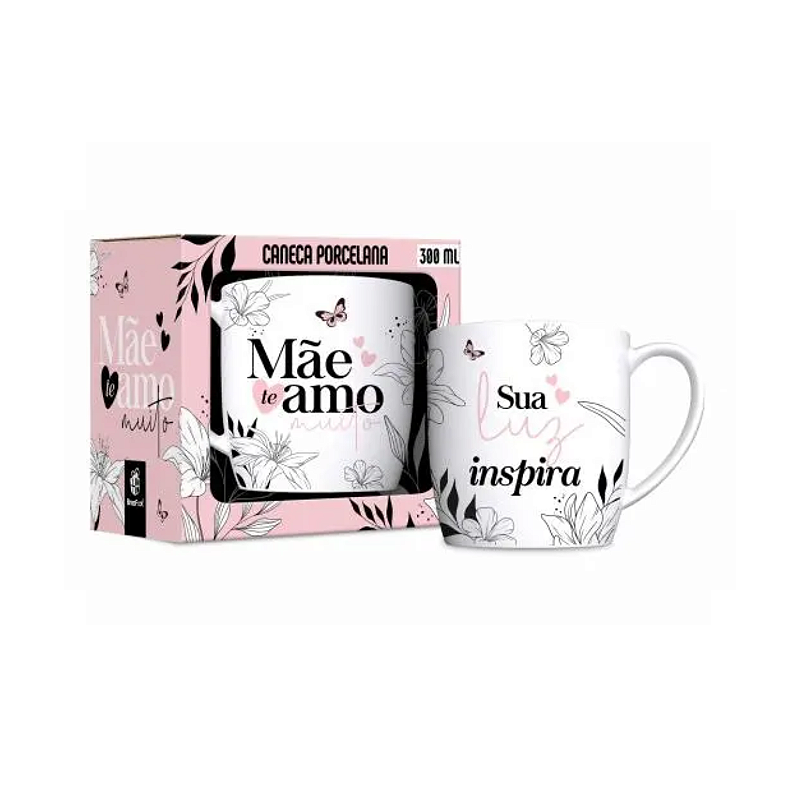 Caneca Decorada Mãe te Amo Muito Brasfoot